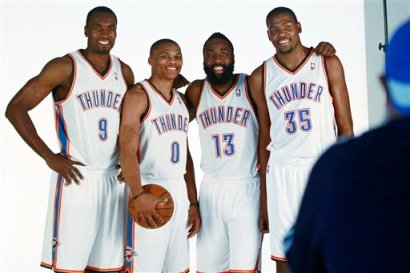 Serge Ibaka, Russell Westbrook, James Harden, Kevin Durant