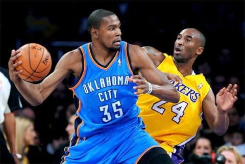 durant kobe bryant lakers thunder