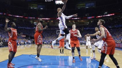 russell westbrook patrick beverly james harden omer asik chandler parsons sefolosha rockets thunder