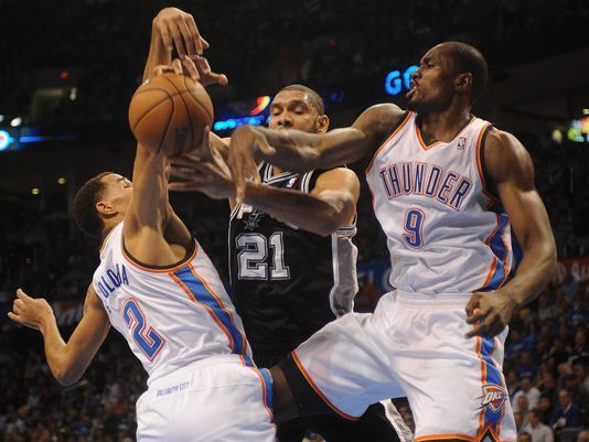 sefolosha serge ibaka tim duncan thunder spurs