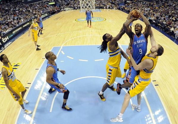 The Denver Nuggets versus Oklahoma City Thunder