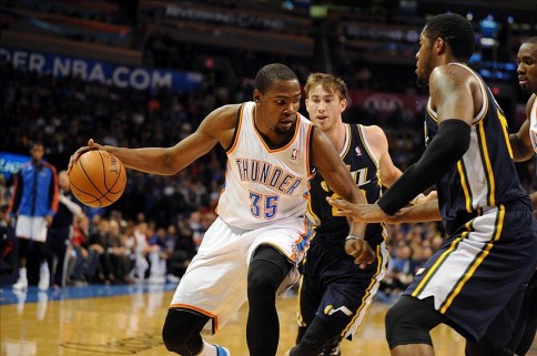 durant hayward favors ibaka thunder jazz