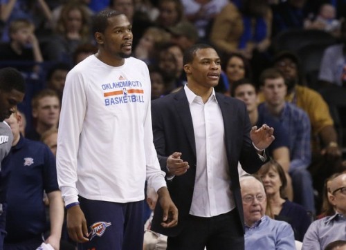 durant westbrook thunder bench