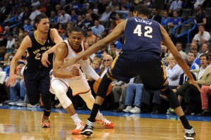 westbrook thunder rivers ajinca pelicans