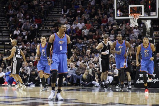 westbrook adams ibaka roberson thunder parker splitter spurs